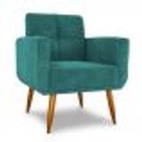 Poltrona Decorativa para Sala Lilian Veludo Verde Menta
