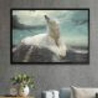 Quadro Decorativo Urso Polar Deitado-34x49Cm
