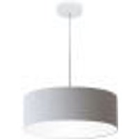 Pendente Cilíndrico Md-4132 Cúpula em Tecido 40x15cm Rústico Cinza - Bivolt