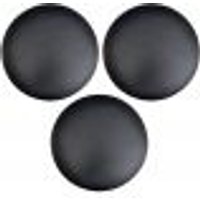 Kit 03 Assentos Redondo Banqueta Cadeira Estofados Poltronas H02 Corino Preto 25 cm - Lyam Decor
