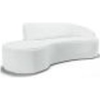 Sofá 3 Lugares Curvo Sala de Estar Living Firenze Direito D02 Corano Branco 210 cm C-12 - Lyam