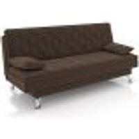 Sofá Cama para Sala de Estar Quarto 193cm Lia M03 Veludo Marrom - Lyam Decor
