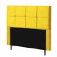 Cabeceira Estofada Poliana 160CM Queen Strass Suede Amarelo - D A DECOR
