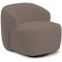 Poltrona Decorativa Orgânica Giratória Para Sala Living Barolo L06 Veludo Marrom - Lyam Decor
