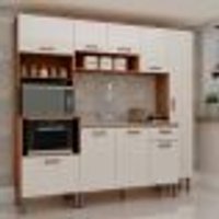 Cozinha Compacta Essência 100% MDF 9 Portas 1 Gaveta Frejó e Off White