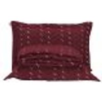 Cobre Leito King Heitor Bordado Hipercal 400 Fios 3 Peças - Vermelho Marsala
