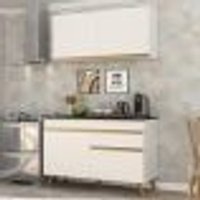 Cozinha Compacta 2 pç c/ Armário e Balcão MP3687 Veneza GW Multimóveis Branca