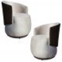 Kit 2 Poltronas Orgânica Decorativa Lara Veludo Bege/PU Marrom - Montanaris Decor