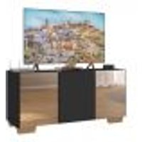 Rack TV até 32 Polegadas com Espelhos 3 Portas Multimóveis MP1079 Preto/Natural