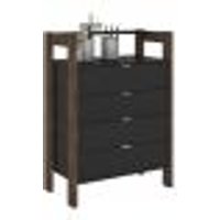 Gaveteiro Armário para Escritório Home Office AZ1012 MDP Preto/Nogal G69 - Gran Belo
