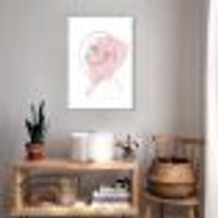 Quadro Mulher em Linhas Perfil 43x30 Sem Moldura