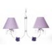 Lustre 2L Primavera Cristais 2 Flores P Lilás Quarto Bebê Infantil Menina