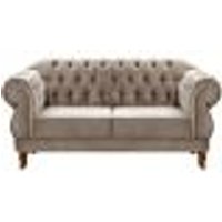 Sofá Chesterfield 2 Lugares Duquesa Vintage Retrô Capitonê Veludo Capuccino