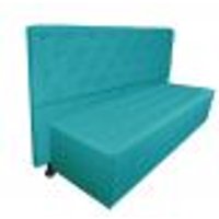 Cabeceira mais Calçadeira Casal King Juliana 190cm Para Cama Box Suede Azul Turquesa - DS Estofados