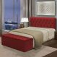 Kit Cabeceira Istambul+ Calçadeira Itália Queen 160 CM Suede Vermelho - D A Decor