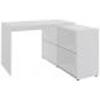 Mesa Escrivaninha em L com 2 Portas e 4 Nichos Marle Branco