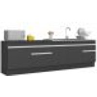 Kit Balcão de Cozinha para Pia 150cm e Balcão 120cm Veneza Multimóveis MP2286 Preto/Branco