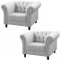 Kit 2 Poltronas Decorativa MaggioreCouro Branco G58 - Gran Belo