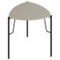 Mesa Lateral Para Sala de Estar Baixa Pés Industrial Preto Alef I03 Grigio - Lyam Decor