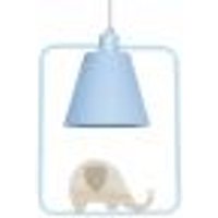 Pendente Geométrico Retângulo Elefante Azul Quarto Bebê Infantil Menino