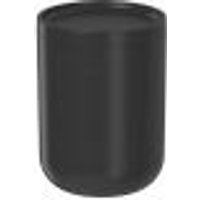 Porta Algodão Bold Pote Organizador de Cotonete 7,8cm Preto Plástico Banheiro Penteadeira Ou