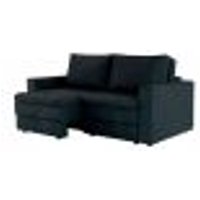 Sofá 3 Lugares Retrátil Berna Suede Preto 180 cm