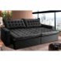 Sofá Retrátil Reclinável e Cama 2,95m Cama inBox Flex Suede Velusoft Preto