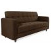 Sofá 03 Lugares Arezzo Suede Marrom Pés Chanfrado Tabaco - D'Rossi