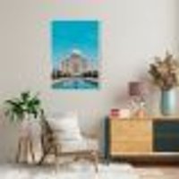 Quadro Taj Mahal India 60x43 Filete Branco