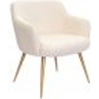 Poltrona Decorativa Jade Pés Palito Ouro Fosco Bouclé Off White - Nexta Casa