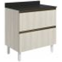Balcao Com Tampo 2G 80cm MDF Kali 16412 Bianco Toq Bianco Toq Nicioli