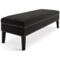 Banco | Banqueta Sofia 1,40m com Tachas Suede Preto - Inova Decor