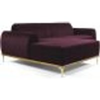 Sofá 5 Lugares com Chaise Esquerdo Para Sala Molino 320cm D02 Veludo Roxo Grape B-292 - Lyam Decor