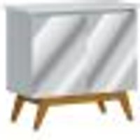Buffet Classic 2 Portas Branco Acetinado e Espelho - Imcal Móveis
