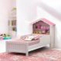 Cama Solteiro Casinha Princesa Branca E Rosa