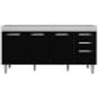 Balcão Gabinete de Pia Áustria sem Tampo 160cm 04 Portas 02 Gavetas Branco/Preto - Lumil Móveis
