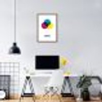 Quadro Sistema de Cores CMYK 60x43 Caixa Marrom
