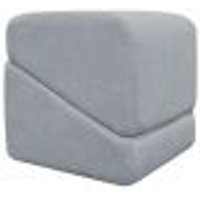 Puff Decorativo Quadrado Para Sala Quarto Penteadeira Sense Boucle Cinza