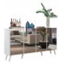 Aparador Buffet 4 portas com Espelho Retrô Vegas Multimóveis V3559 Branco