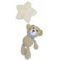 Porta Maternidade Estrela com Urso de Gravata Azul Quarto Bebê Infantil Menino