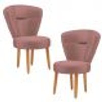 Jogo 2 Poltronas Moderna Decor para Recepção Mesa de Jantar Tecido Veludo Resistente Pés de Madeira MOBLAN decor