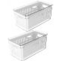 Kit 2 Organizadores De Geladeira Com Escorredor 5L Caixas Plásticas Para Legumes Clear Fresh OU