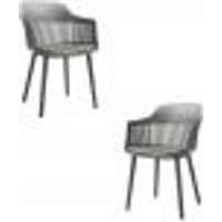 Kit 2 Cadeiras Decorativas Prescott Sala de Jantar PP/PU Cinza G56 - Gran Belo