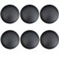 Kit 06 Assentos Redondo Banqueta Cadeira Estofados Poltronas H02 Corino Preto 35 cm - Lyam Decor