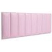 Cabeceira Queen Estofada Para Cama Box Kit 8 Placas Adesivas - Modelo Reta Courino Rosa