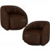 Kit 02 Poltronas Decorativas Giratória Angelina M03 CourÃssimo Marrom - Lyam Decor