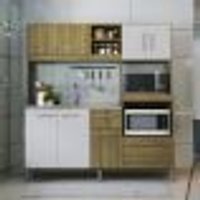 Cozinha Compacta Jasmin 8 Portas 1 Gaveta Dakar e Branco