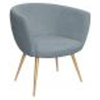 Poltrona Decorativa Isis Pés Palito Ouro Fosco Bouclé Azul Claro - Nexta Casa