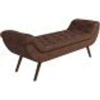 Puff Recamier Decorativo com Tachas 140 cm Santorini P05 Corino Marrom - Lyam Decor