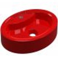 Cuba de Apoio Oval C01 Para Banheiro Onix O43 Vermelho - Lyam Decor